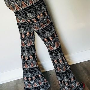 Stretch Flare Leg High Waist Pants- Size Small